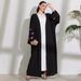 Verve Muslim Clothing Long Fashion Elegant Pocket Cardigan Embroidered Butterfly Dress Robe_ecoleips.com