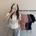 Women's Solid Color T-Shirt V Neck Drawstring Slim Fit Summer New Style Top_ecoleips.com