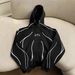 Women's Clothing Unisex Retro Streetwear Hoodie With Abstract Print – Oversized Fit, Pullover Design For Men & Women (Black/Blue, S-4XL)_ecoleips.com