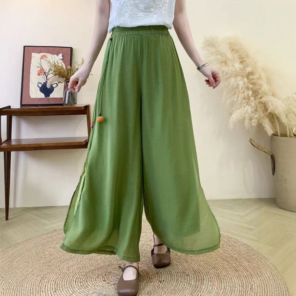 2025 New Tencel Linen Solid Color Double-Layer Pumpkin Pants, Vintage Artistic Style, Loose Fit, Elegant Women's Casual_ecoleips.com