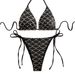 Women's Two Piece Swimsuit Glossy Fish Scale Stripes European American Style Sexy Swimwear_ecoleips.com