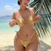 Women's Clothing Sexy Glossy Thong Bikini Swimsuit For Women Style Swimwear Modest Coverage Beach & Pool Ready_ecoleips.com