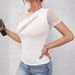 Women's Clothing Spring And Summer New Sexy Solid Color Short Sleeved Mesh Splicing New T Shirt Slim Tops For Women_ecoleips.com