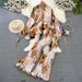 Women's Clothing Fashion Suit Female Celebrity Lantern Long Sleeve Bow Tie Loose Printed Shirt Two Piece Set High Waist Wide Leg Pants_ecoleips.com