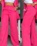 Women's Clothing Elegant Floral Sleeveless Suit Jacket + Lace Up Casual Trousers Suit_ecoleips.com