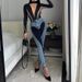 Vintage-Inspired High-Waisted Jeans – Contrast Panel & Side Slit Detail (95% Cotton, Sculpting Fit, Hand-Wash Recommended)_ecoleips.com