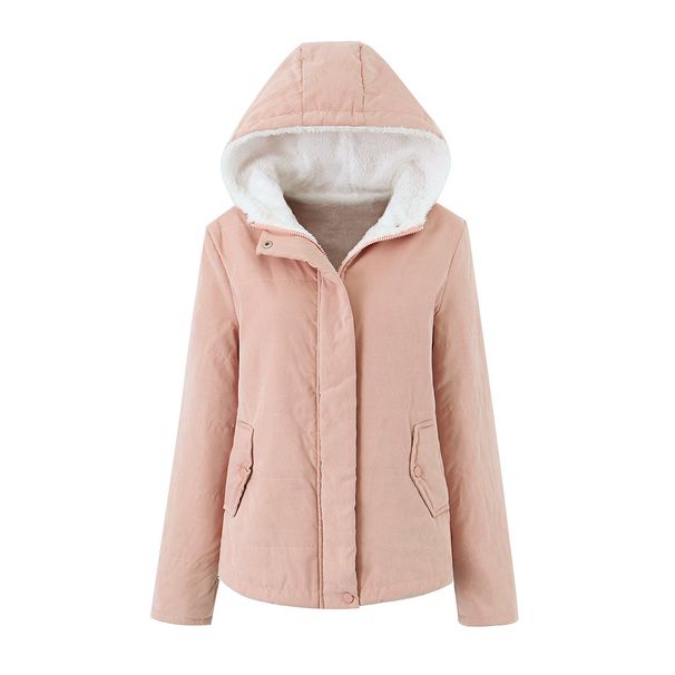 Women’s Fleece-Lined Hooded Puffer Jacket – Korean Style Quilted Coat With Polyester Padding For Casual & Campus Wear_ecoleips.com