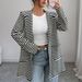 Women's Striped Long Sleeve Trench Coat – Casual Travel Jacket, Polyester Knit, Black (S-Xl) – Fall/Winter Outerwear_ecoleips.com