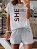 Women’s 2 Piece Outfit Set – Oversized Graphic T-Shirt And Biker Shorts Matching Set, Casual Summer Lounge Tracksuit For Daily Wear-348_ecoleips.com