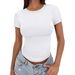 2026 New Women's Slim Fit T-Shirt, Round Neck, Tight, Sexy Summer Top For Women_ecoleips.com