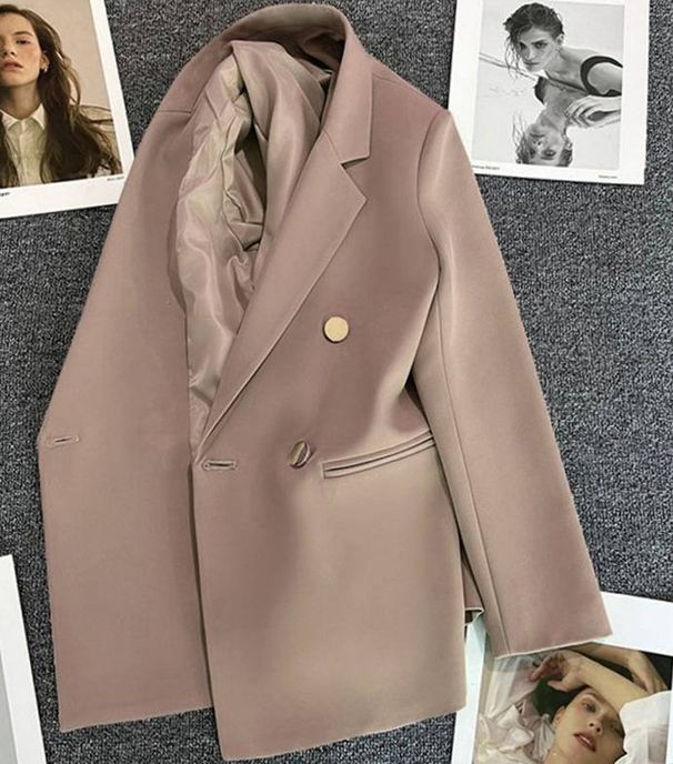 Women's Slimming Green Blazer Trendy Street Style Outerwear Elegant Spring Fashion_ecoleips.com