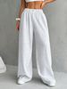 Women's Oversized Wide Leg Sweatpants, High Waist Elastic Waistband, Casual Loose Track Pants, Minimalist Streetwear For Everyday Wear_ecoleips.com
