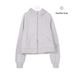 Embroidered Scuba Full Zip Up Hooded Sweatshirt Women's Loose Fit Long Sleeve Casual Sports Fleece Jacket_ecoleips.com