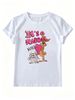 Retro Cartoon Rabbit Print T-shirt (with The Slogan "It's A Rabbit"), Women's Loose And Soft Pure Cotton Top, Cute Retro Animal Pattern Casual Street Style T-shirt._ecoleips.com