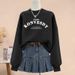 Women's round Neck Sweatshirt Pure Cotton Fleece Lined Thickened Casual Loose Stylish Unique Design for Spring Autumn Winter_ecoleips.com