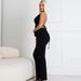 51673 Women's Summer New Tie Strap Chest Wrap Backless Halter Sexy Long Pants Set_ecoleips.com