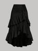 K Women's New Sweet And Fresh High Waisted Patchwork Slimming Half Skirt With Ruffled Hem Hem_ecoleips.com