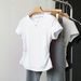 Women's Slimming Round Neck T-Shirt Short Sleeve Pleated Versatile Base Layer Top Spring Summer New Arrival American Style_ecoleips.com