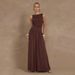 Women's Clothing Fashion Street Sleeveless Pleated Slim Solid Color Dress_ecoleips.com