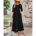 plus Size Women's Patchwork Dress With Five-Sleeve Mesh Round Neck And Pockets Hot Selling Cross Border Foreign Trade 2026_ecoleips.com