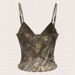 Women's Clothing Fashion High Street Retro Print V Neck Tide Leaf Camouflage Camisole Vest_ecoleips.com