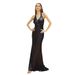 Women's Clothing Fashion Elegant V Neck Halter Neck Backless Sleeveless Solid Color Hip Wrapped Slim Banquet Evening Dress_ecoleips.com