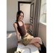2025 Summer American Retro Dark Brown Rivet Maillard Tank Top, Versatile Short Vest For Outerwear, Trendy Top_ecoleips.com