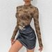 European And American Cross-Border 2025 Autumn New Sexy Mesh Base Shirt Thin Sheer Slimming Top For Women_ecoleips.com