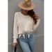 "Women's Loose Fit Solid Color Pullover Sweater, Soft Knit Tassel Detail Casual Comfortable Top For Everyday Wear_ecoleips.com