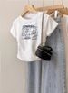 Women's Clothing Women's Slim Fit Cartoon Top Reducing Age Irregular Design Straight Shoulders For Formal & Casual For Women_ecoleips.com