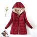 Women’s Longline Fleece-Lined Hooded Coat – Slim Fit Striped Winter Jacket With Cotton Padding For Casual & Office Wear_ecoleips.com