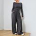 Women's Clothing Women's Wide Leg Pants Two Piece Set Loose Fitting Soft And Stylish Conceals Irregularities For Formal & Casual_ecoleips.com