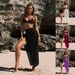Women's Clothing Girl Niche Long Skirt Flower Beach Suit Solid Color Bikini Three Piece Holiday Swimsuit Female_ecoleips.com