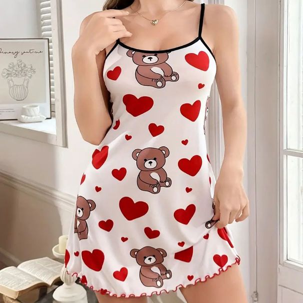 Aria Basics Aria Basics European And American Foreign Trade Cross-border Sexy Camisole Nightgown With Ruffles, Women's Summer Thin Casual Home_ecoleips.com