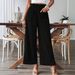 Classic Straight Leg Pants For Women - Soft & Comfortable Stretch Fabric, Versatile Solid Color Casual Trousers For Everyday Wear_ecoleips.com