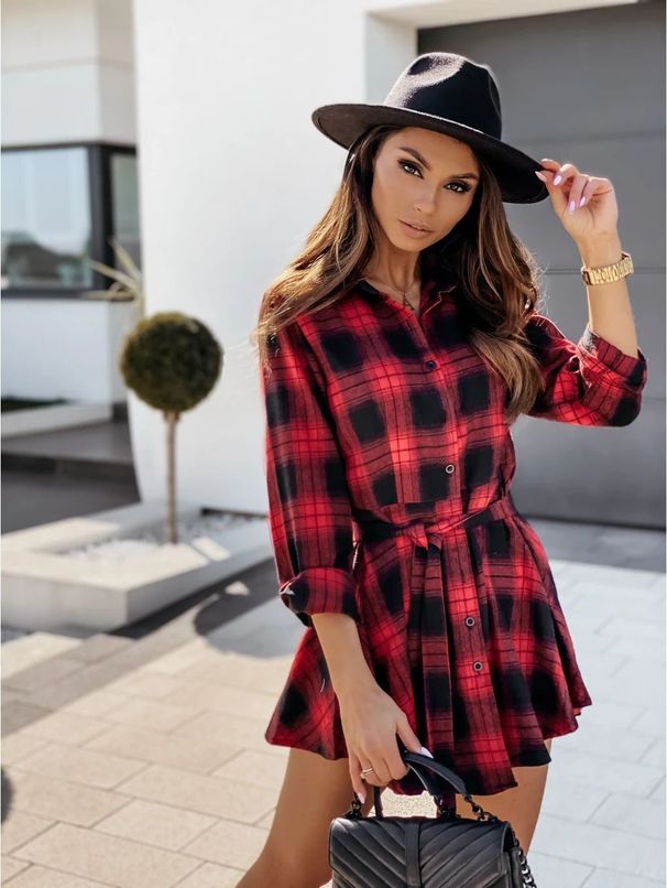 Cross-border Bestseller On , New European And American Autumn/winter Fashion Sexy Printed Shirt Dress For_ecoleips.com