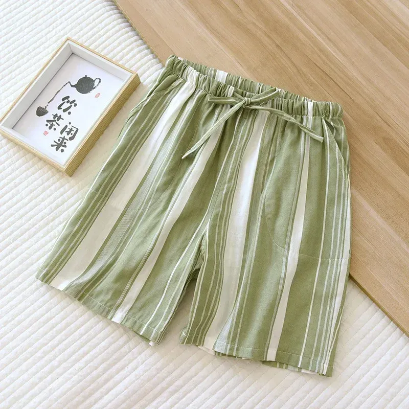 Women Cotton Shorts Double Gauze Home Pajama Pants Sleep Bottoms Summer Casual Beach Pants Sleep Wear Lounge Pajama Shorts_ecoleips.com