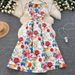 "Retro-Inspired Slim Fit Dress With Waist Cincher & Puffy Hem – Women's Sleeveless Printed A-Line Dress (Multiple Patterns, S-XXL)"_ecoleips.com