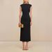 Sexy Backless Long Dress For Women - High Waist Bodycon Midi Dress With Elegance, Sleeveless Party Dress, Black_ecoleips.com