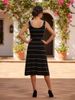 New Women's Summer Mid-Length Striped Knit Dress American Style Hot Selling Vest_ecoleips.com