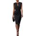 2025 European And American Women's Fashion Independent Station Retro Elegant Cross Solid Color Knotted Round Neck_ecoleips.com