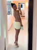 Weird Puss Mesh Patchwork Mini Dress Women Lace-Up Halter Sexy Backless Pearl Tassel Midnight Club Party Ruched Elegant Outfits_ecoleips.com
