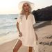 Women's Clothing 2024 Summer Casual V-neck Shirt Dress Beach Skirt_ecoleips.com