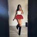 Retro Polka Dot Bubble Hem Skirt – High Waist Flared Mini Skirt With Elastic Waist (White/Red/Black, S-Xl, Y2k Aesthetic)_ecoleips.com