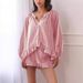 Women's Clothing Autumn New Comfortable Casual Ruffled Button Long Sleeved Tops And Trousers Sets_ecoleips.com