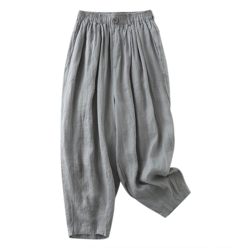 Suitable For All Seasons 2024 Cotton Lantern Women's Artistic Temperament Linen Slimming Loose Plus Size Casual Pants_ecoleips.com