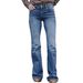Aria Basics Cross-border European American Foreign Trade, Women's Blue Jeans With Embroidered Back Pocket, Loose Fit And Wide Leg_ecoleips.com