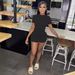 Women's Clothing Summer Two Piece Set Solid Color T-Shirt And Strap Shorts American Style_ecoleips.com