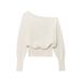 Women's Off-Shoulder Sweater – Elegant & Relaxed Pullover Top For Fall & Winter (S-L, Beige) Breathable & Lightweight_ecoleips.com