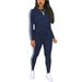 Aria Basics Aria Basics European American Cross-border Independent Website Casual Sports Suit, Women's Round-neck Long-sleeve Striped Top And_ecoleips.com